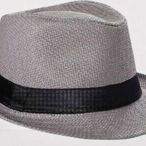 Adorazone Boy's & Girl's Straw Fedora Short Brim Hat (1...