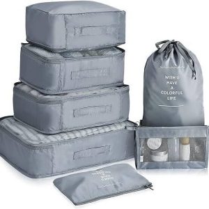 ALMURAT 7 Pcs Travel Organizer Pouch Packing Cubes for Clothes ...