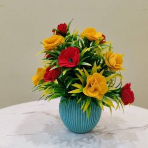 Aarambh Premium Multicolor Rose flower plant with pot f...