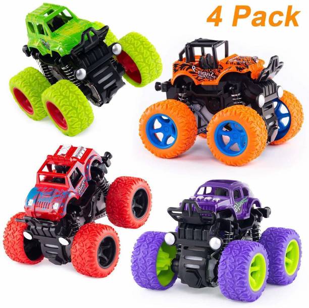 TOYSHUB 4WD Mini Monster Trucks Friction Powered Cars f...