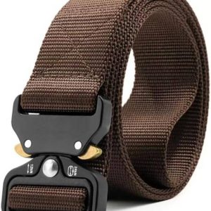 LUXURY LEATHER Men Casual, Formal, Evening, Party Brown Nylon Belt
