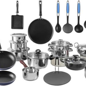 VINOD 25 Pcs Stainless Steel Cookware Set Induction Bot...