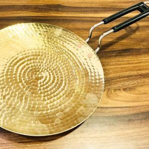 Shivshakti Arts Brass Roti Tawa 10" with Handle Handmad...