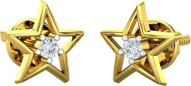 JEWEL HUB JER2491_SI-JK Yellow Gold 18kt Diamond Stud E...
