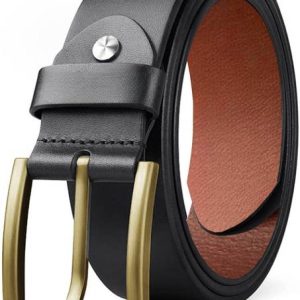 PROVOGUE Men Black Genuine Leather Belt