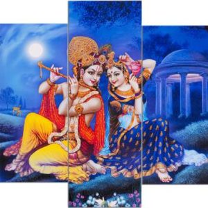 Great Art Set Of 5 Shri Krishna And Radha Flute Love Fr...