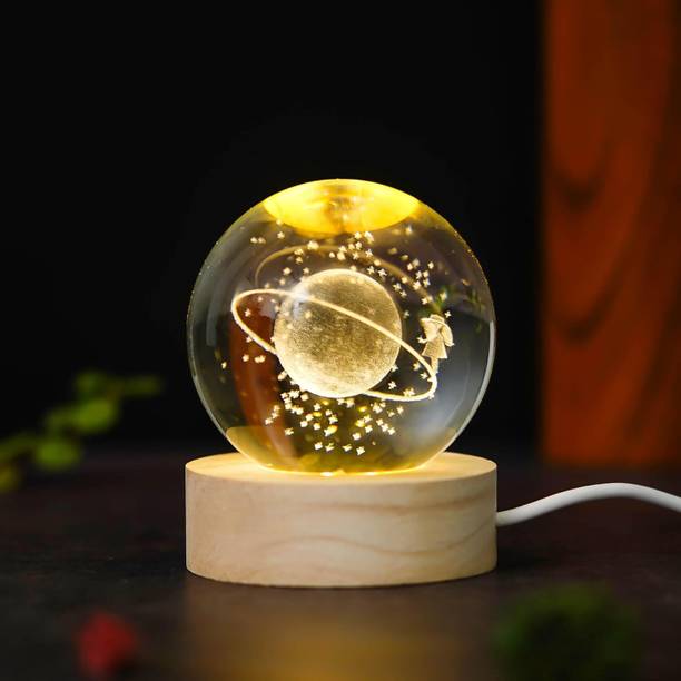 ZenCrafts Premium Jupiter 3D Crystal Moon Lamp Night Li...