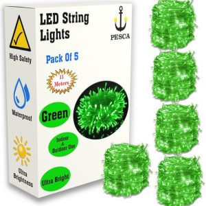 PESCA 40 LEDs 11 m Green Steady String Rice Lights