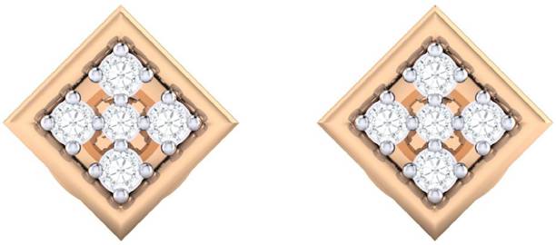 Diamtrendz Jewels Square Rose Gold 18kt Diamond Stud Ea...
