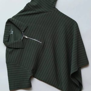 N AND J Men Striped Polo Neck Polycotton Green T-Shirt