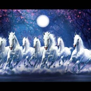 SNDArt Lucky Seven Running Horses Vastu UV Matt Texture...