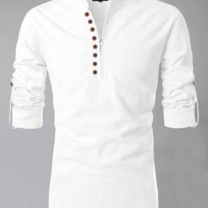 Nofilter Men Solid Pure Cotton Straight Kurta