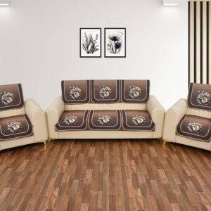 Pinkleaf Velvet Floral 3+1+1 Seater Sofa Cover