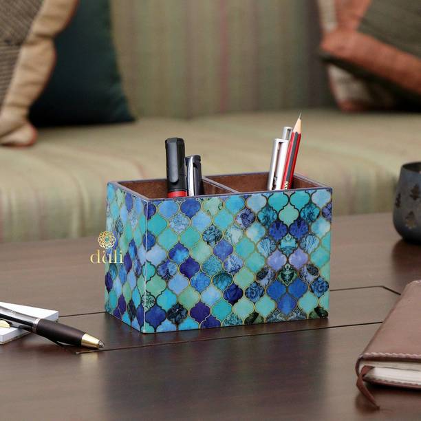 DULI 2 Compartments Pen Stand, Pencil Holder for Table ...