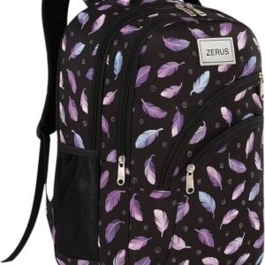 ZERUS Feather Printed Lightweight Laptop Backpack for G...