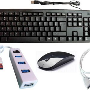 ANJO USB Keyboard-Wireless Mouse-2.0 USB Hub-Ext Cable ...