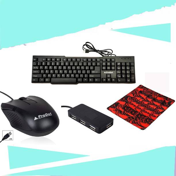 PRODOT KEYBOARD,MOUSE,USB HUB,MOUSE PAD COMBO PACK Comb...