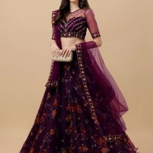 Trivety Embroidered Semi Stitched Lehenga Choli