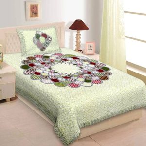Leo Creation 144 TC Cotton Single Jaipuri Prints Flat B...