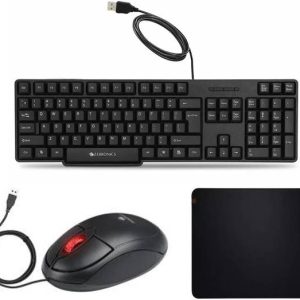 ZEBRONICS K20 Wired Keyboard, Rise Wired Optical Mouse ...