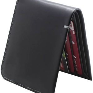 Tree Wood Men Casual Black Genuine Leather RFID Wallet - Mini