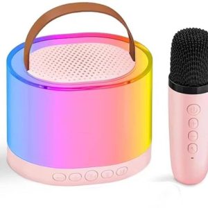 AAVIRA Portable RGB Bluetooth Karaoke Speaker with Wire...