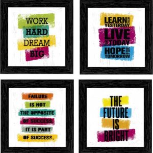 Indianara Set of 4 Motivational Office Decor Framed Wal...