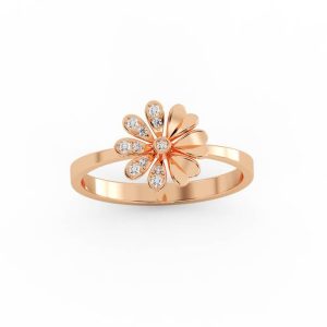 avsar AVR1073PB 14kt Cubic Zirconia Rose Gold ring