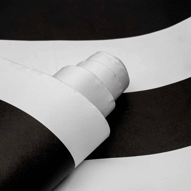 Wallmonks Decorative Black, White Wallpaper