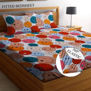 Amrange 210 TC Microfiber King 3D Printed Fitted (Elast...