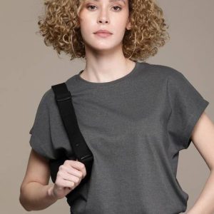 Roadster Women Solid Round Neck Cotton Blend Grey T-Shirt