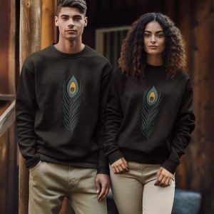 dione fashion Pack of 2 Couple Printed Round Neck Pure Cotton Black T...