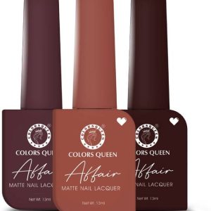 COLORS QUEEN Affair Matte Nail Polish Set of 3, Quick D...