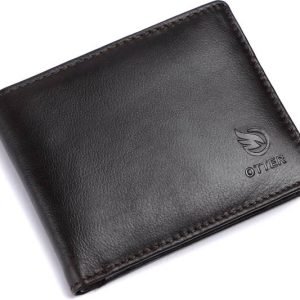 OTTER Men Casual Brown Genuine Leather RFID Wallet
