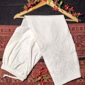 Simna chikan Cotton Blend Embroidered Women ["White"] Salwar