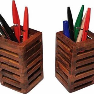 STUFFCOLLECTION 1 Compartments Wooden Pen Stand