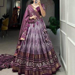Trivety Ikat Semi Stitched Lehenga Choli