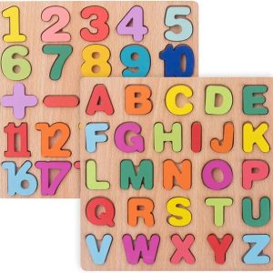 Zarqito wooden puzzle for kids Number and Alphabet comb...