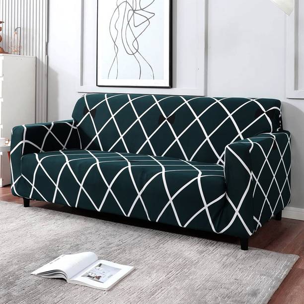B BESTILO Polyester Geometric 3 Seater Sofa Cover