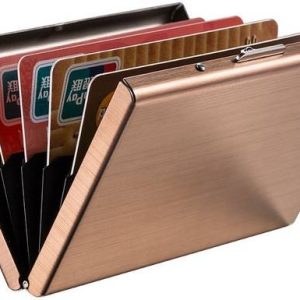 StealODeal Rose Gold Trendy Water Resistant Metal Atm 6 Card Holde...