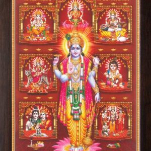 LVY Arts Lord Vishnu with Various God Religious Paintin...