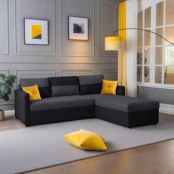Trevi Bliss E2O RHS 5 Seater Sectional Sofa In Black & ...