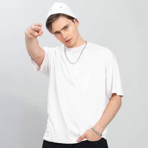 BEING WANTED Men Solid Round Neck Pure Cotton White T-Shirt