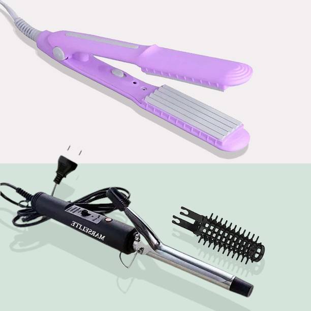MARSELITE Perfect Combo Hair Curler & Hair Crimper Mach...