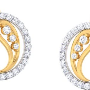 avsar AVE574YB Yellow Gold 14kt Cubic Zirconia Stud Ear...