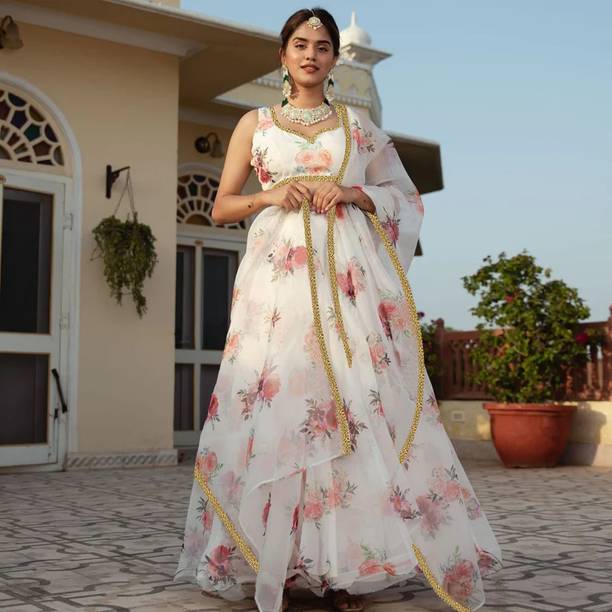Kedar Fab Printed Semi Stitched Lehenga Choli