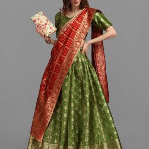 PURVAJA Self Design Semi Stitched Lehenga Choli
