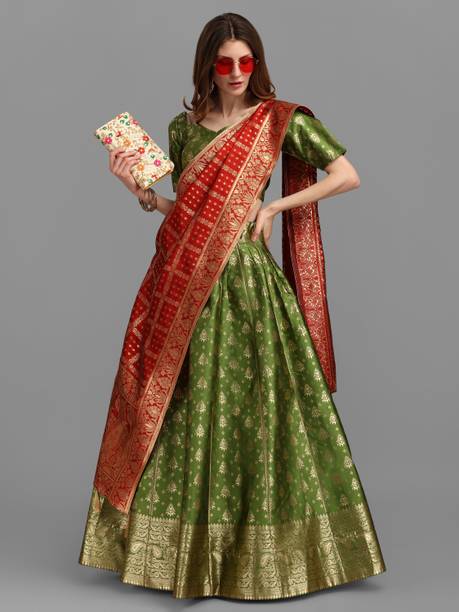 PURVAJA Self Design Semi Stitched Lehenga Choli