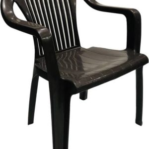 SOMRAJ Plastic Outdoor Chair (Evergreen) Gloss Finish C...