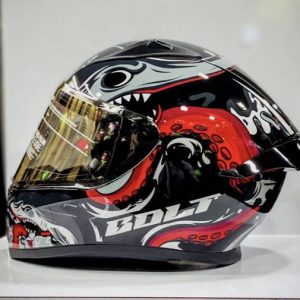 VEGA BOLT DX OCTOPUS FULL FACE BLACK RED SIZE 600 Motor...